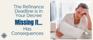 cannot refinance after divorce texas, woman reviewing divorce decree