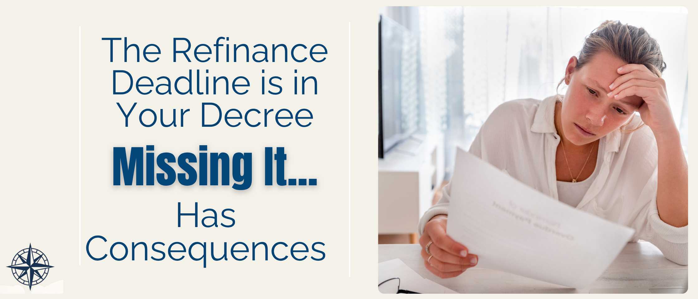 cannot refinance after divorce texas, woman reviewing divorce decree