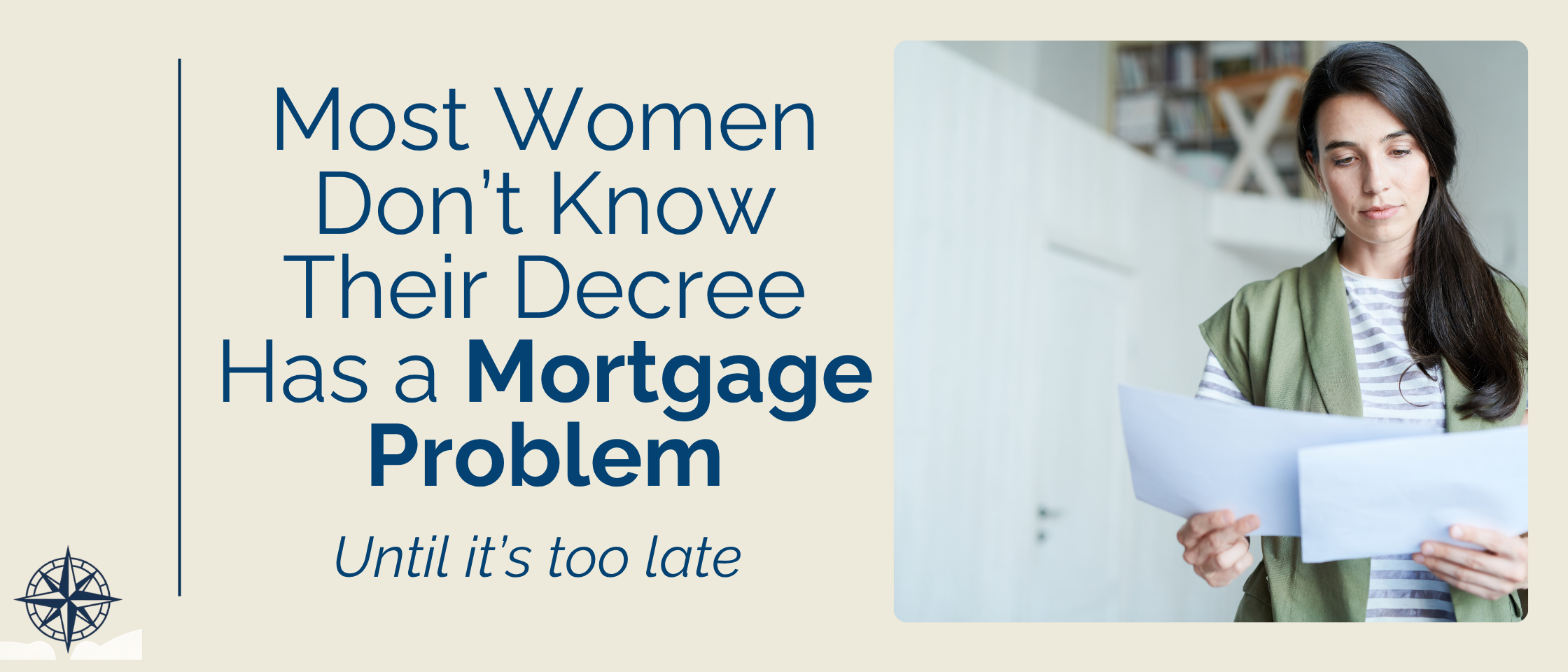 divorce decree mistakes mortgage texas, divorce decree mortgage mistakes, mortgage ready, Texas woman reviewing divorce decree mistakes at kitchen table
