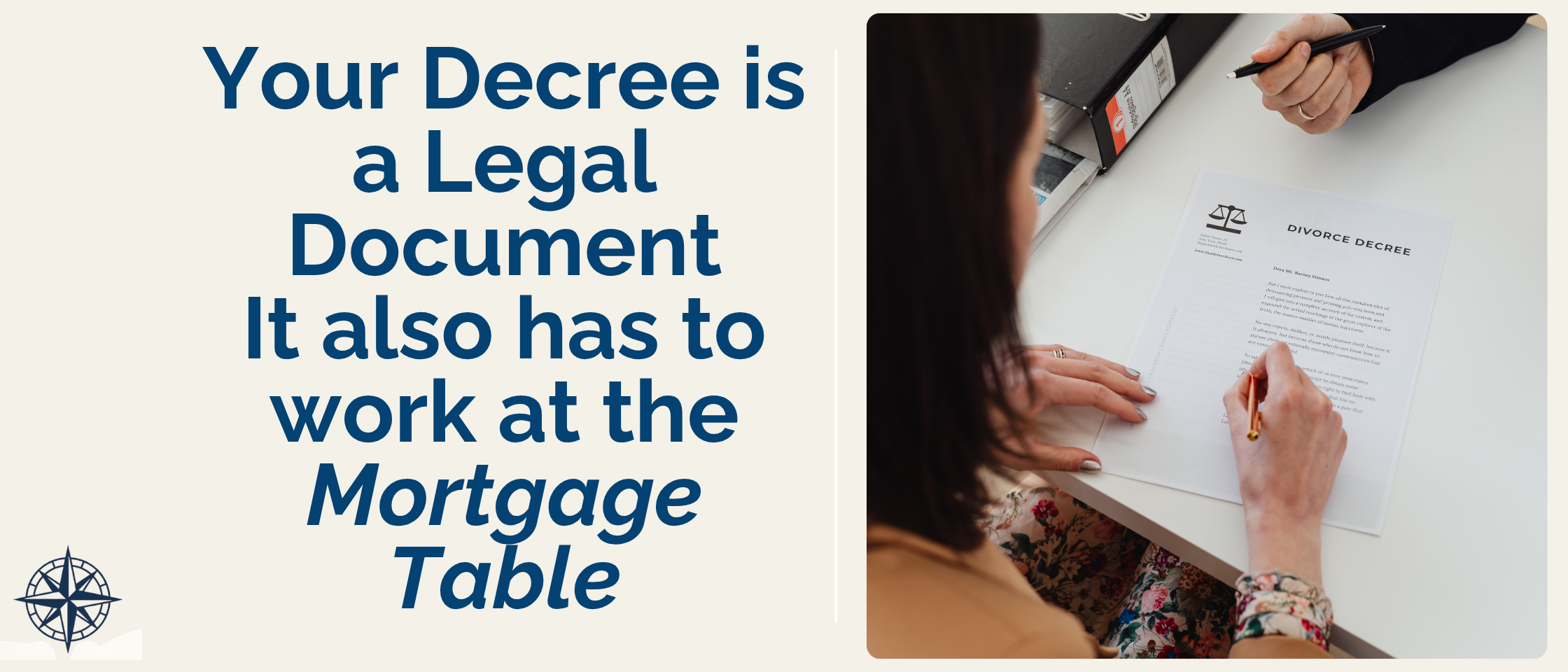 divorce decree mortgage ready Texas, Texas woman reviewing divorce decree documents with mortgage checklist to ensure it is mortgage ready