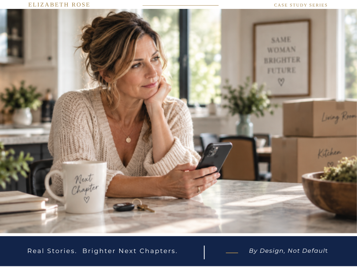 woman in transition after divorce and deciding to keep the house