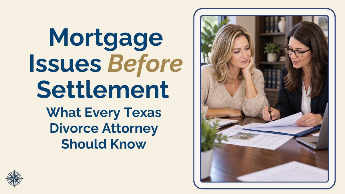 Attorney and client reviewing mortgage issues before settlement documents at a conference table